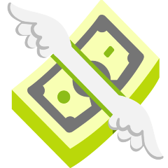 Money with Wings on Skype Emoticons 1.2