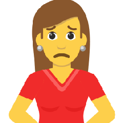 Woman Frowning on Skype Emoticons 1.2
